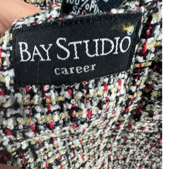 Bay Studio Reversible Blazer Jacket Womens 10 Tweed Floral Versatile Workwear - Picture 14 of 16